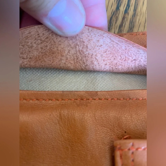 Leather purse, vintage 1970’s leather bag, boho hippie handbag wristlet - Picture 10 of 10